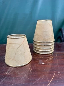VINTAGE 6er SET ALTE LAMPENSCHIRME IN MARMOROPTIK - Bild 1 von 8
