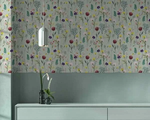 Vintage Botanical Pattern Retro Wall Vintage Small Flowers Mural Wallpaper - Picture 1 of 9