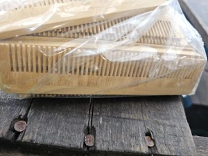 Peine desenredante de bambú para hombres y mujeres 1 pieza - Sujetador de masaje para cuero cabelludo cabello dientes anchos - Imagen 1 de 2