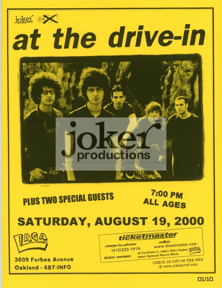 At The Drive In Concert Poster Club Laga Pittsburgh, PA 2000 /10 - Image 1 of 1