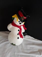 Vintage Handmade Ceramic Christmas Snowman, Byron Mold, Hand Painted  good