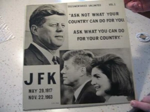 1960's JFK JOHN F. KENNEDY DOCUMENTARIES UNLIMITED VOL 1 33 1/3 RPM RECORD - Picture 1 of 1