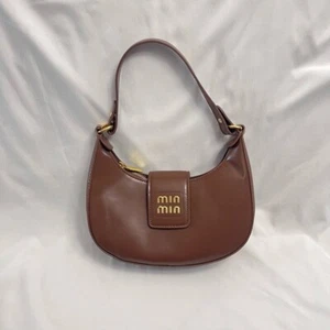 Y2K Chocolate Brown Crescent Shoulder Bag - Picture 1 of 10