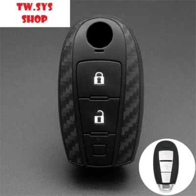 Funda protectora de silicona con aspecto de carbono para Suzuki Swift Sx4 S-Cross Vitara Foto 1 de 3