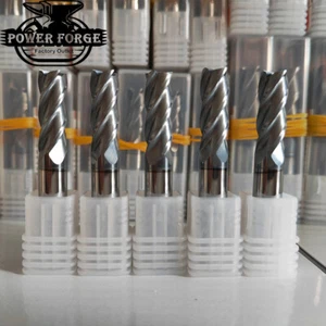 5PC 3/8" x 1" x 3/8" x 2-1/2" 4 FLUTE CARBIDE END MILL - TiALN COATED - Picture 1 of 6