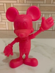 Marx & Co-Walt Disney Plastic 6" Mickey Mouse Pink Wax Figure 1971 Vintage Toy - Picture 1 of 4