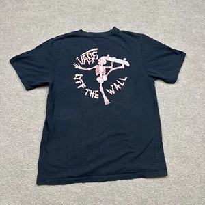 Vans T Shirt Boy Size L Large Black Skeleton Skateboarding Adults Casual - Picture 1 of 8