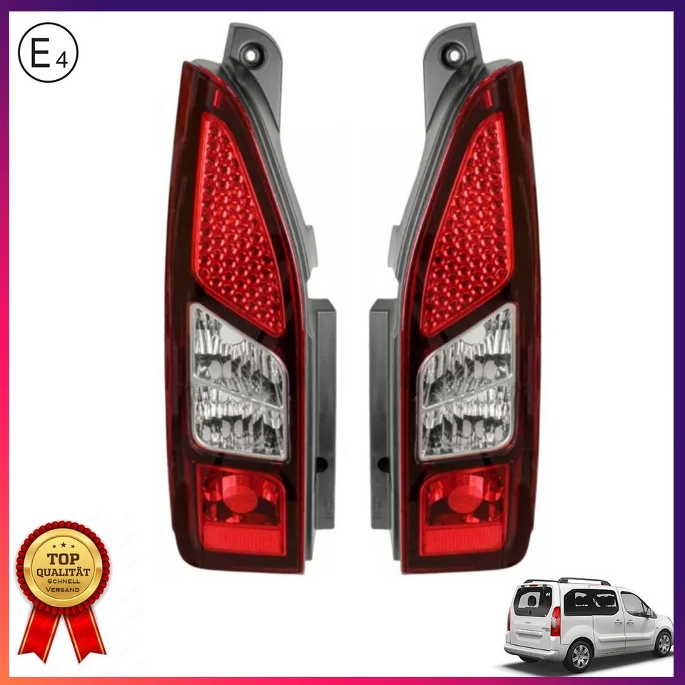 2x Rear Light For Citroen Berlingo Peugeot Partner Tepee Rear Lamp 9677205080 E - Image 1 of 4