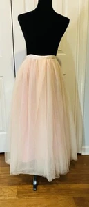 J.Crew Tulle Ball Skirt in Pale Buff Pink Pleated A-line Size 8 - Picture 1 of 10