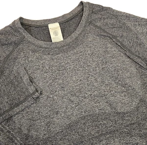 Athleta Momentum Seamless Top Long Sleeve Size M Heather Gray Active Gym 530525 - Picture 1 of 8