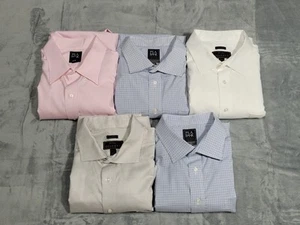 Jos A Banks Traveler Travel Tech Reserve Lot of 5 Dress Shirts Sz 18-35 See Pics - Picture 1 of 12