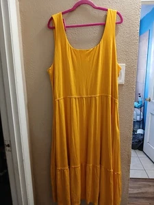 J Jason Wu Übergröße gelb Jersey Strick ärmellos Maxi Sommerkleid 2X  - Bild 1 von 5