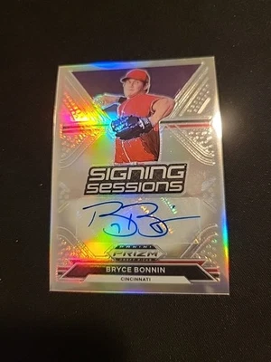 2021 Prizm Draft Picks Bryce Bonnin Signing Sessions SS-BB Silver Prizm Reds - Image 1 of 2