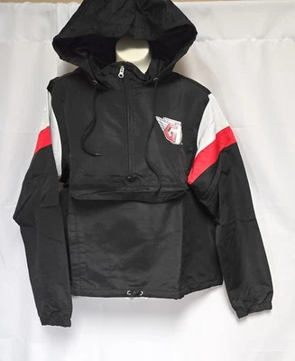 Womens Fanatics Cleveland Guardians 1/4 Zip Poly Hooded Pullover Baseball Jacket - Image 1 of 2