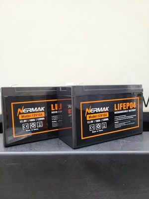 2( Two) Nermak LifePo4 Model 12V10Ah 128W Lithium Rechargeble Batteries With Box - Image 1 of 4