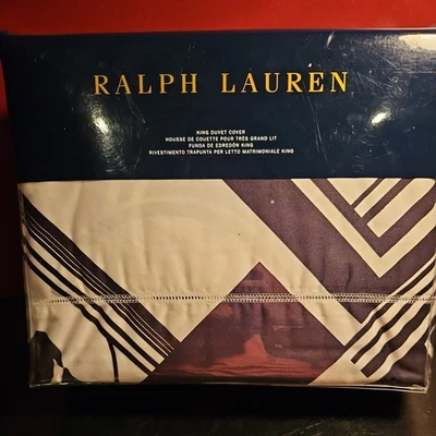 Juego de funda nórdica Size King - Ralph Lauren Ellington Art Deco 100 % algodón NUEVO $470 Foto 1 de 4