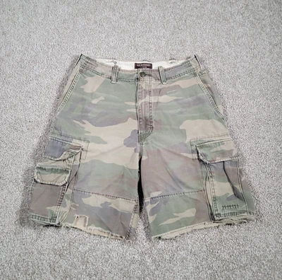 Pantalones Cortos Carga Abercrombie & Fitch Camuflados Para Hombres 31 Cordón Y2K Grunge Envejecidos Foto 1 de 4