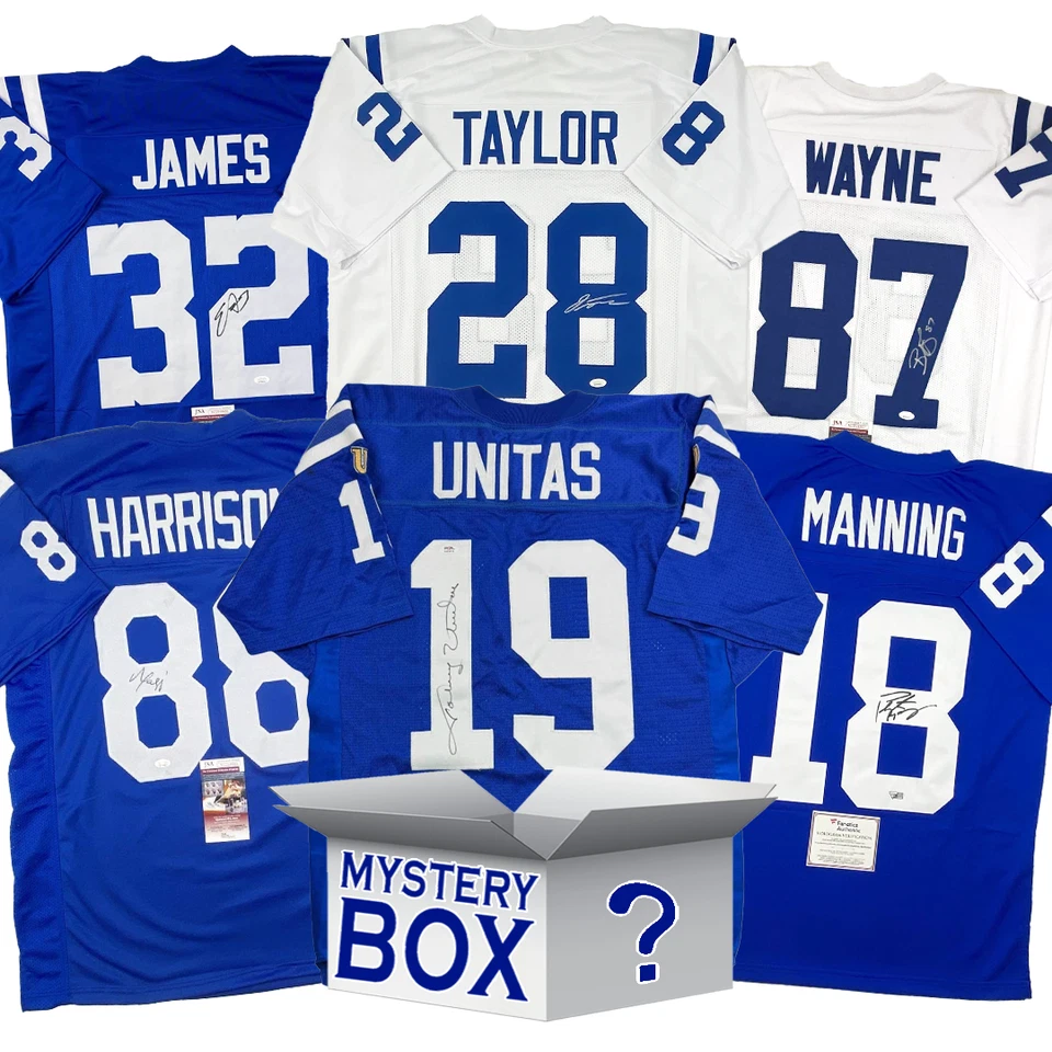 Autographed/Signed Indianapolis Football Jersey Mystery Box PSA JSA Beckett COA - Image 1 of 1