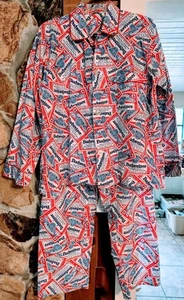 Vintage 70s Budweiser Pajama Set Button Up Shirt Adjustable Bottoms Never Worn - Picture 1 of 7