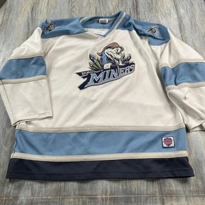 Vintage Disney Grumpy Miners Hockey Jersey Mens XL #37 White Blue 90's Shirt - Picture 1 of 9
