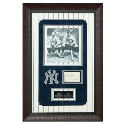 Documento firmado por Babe Ruth y Lou Gehrig corte enmarcado con certificado de autenticidad Foto 1 de 4