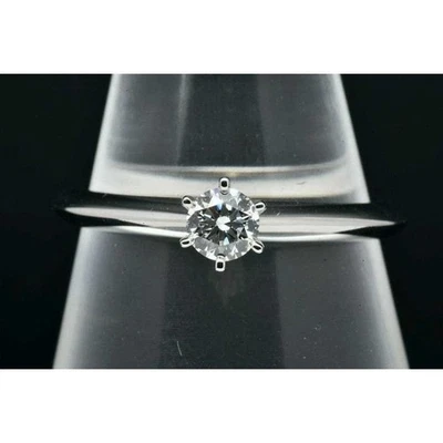 Обручальное кольцо с одним бриллиантом Tiffany & Co. Pt950 0,21 карата VVS1 3EX US5,5–5,75 - Изображение 1 из 4