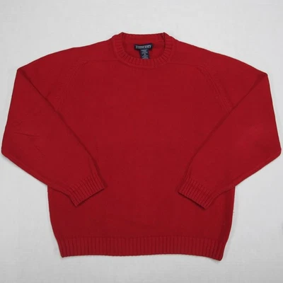 Suéter tejido Lands End vintage para mujer mediano (10-12) rojo 100 % algodón EE. UU. Foto 1 de 4