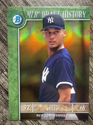 Derek Jeter Gold Refractor 2017 Bowman Draft #MLBD-DJ New York Yankees - Image 1 of 2