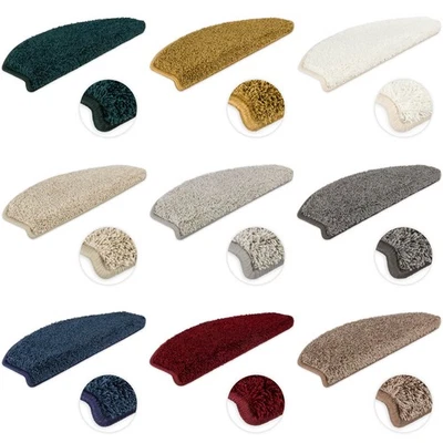 Stufenmatten Treppenmatten Shaggy Emphoria Halbrund - Hochflor Treppenteppich - Bild 1 von 4