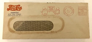 RARE 1941 PEPSI:COLA CO Envelope PEPSI & PETE Meter Stamp Long Island City NY - Picture 1 of 5