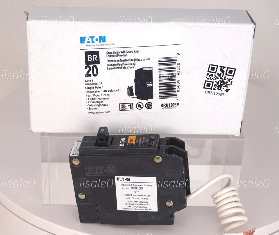 New Eaton BRN120EP Single Pole 20A Plug In GFCI Circuit Breaker GFEP120 QTY