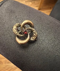 Antique 14K Yellow Gold Amethyst Brooch Pin ๐ - Picture 1 of 5