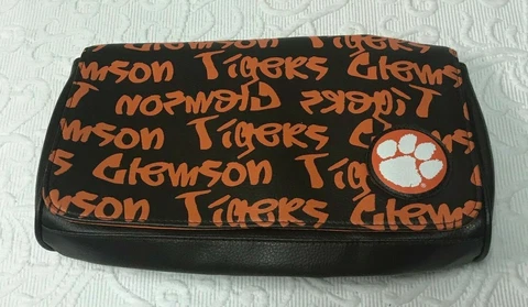 Clemson Tigers Synthetic Medium Sized Brown Handbag Cover