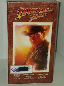 Indiana Jones Trilogy VHS Tape Box Set 1989 Harrison Ford Sean Connery Used - Picture 1 of 4