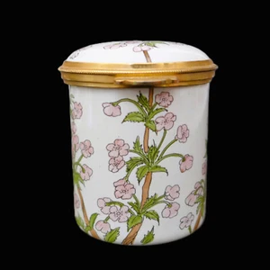 Staffordshire Enamels Floral Trinket Box, Pink Flowers, Made In England - Picture 1 of 6