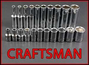 CRAFTSMAN HAND TOOLS 21pc Standard & Deep 1/4 SAE 6pt ratchet wrench socket set  - Picture 1 of 4