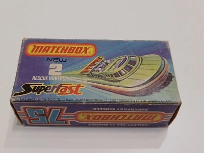 LEERE OVP EMPTY BOX RESCUE HOVERCRAFT MATCHBOX SUPERFAST No.2 ENGLAND VON 1972 - Bild 1 von 4