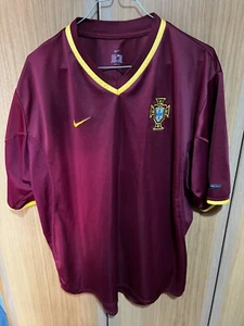 AUTH PORTUGAL NATIONAL TEAM EURO 2000 NIKE FOOTBALL SOCCER SHIRT JERSEY TOP L - Picture 1 of 4