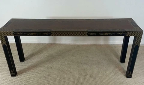 Drexel Etcetera Asian Style Black Lacquer Console Serving Table Cover