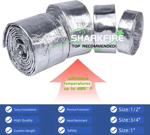 Car Aluminized Sleeving Heat Sheathing Heat Shield  Fire Sleeve Heat Resistance - Picture 1 of 12