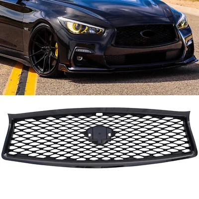 Parrilla de malla superior delantera negra para Infiniti Q50 2014 2015 2016 2017 Foto 1 de 4