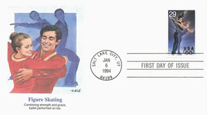 1994 Salt Lake City UT,  "Figure Skating" 29¢ First Day Cover - Picture 1 of 2