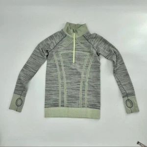 Ivivva Girls Grey and Green Ombre Fastest zip 1/4 zip pullover jacket NWOT Sz 10 - Picture 1 of 10