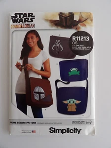 Simplicity R11213 Star Wars Mandalorian Messenger Bag, Laptop Sleeve S9369 Uncut - Picture 1 of 3