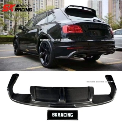 Fits Bentley Bentayga W12 2017-20 Carbon Fiber Rear Bumper Diffuser Spoiler Lip - Image 1 of 4