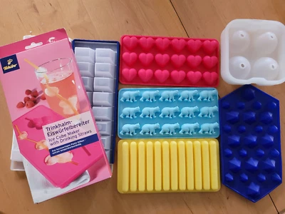 * Eiswürfelbereiter Silikon Eiswürfelformen Eisbären Stäbchen Diamanten Herzen * - Bild 1 von 4