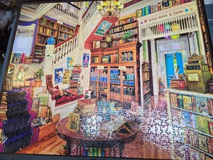 White Mountain Jigsaw Puzzle Readers Paradise USA 1000 Piece Books Item 1244 - Picture 1 of 5