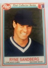 1990 Post 1st Collector Series Ryne Sandberg # 9 Chicago Cubs ⚾ FREE SHIPPING ⚾