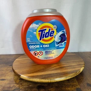 Tide Power Pods XL Odor+Oxi 25 Ct Stain Fighter Landry Detergente Paquetes 1XL=2 Cápsulas - Imagen 1 de 5