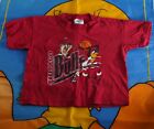90S Vintage Looney Tunes Chicago Bulls Youth Sz 6/7-Taz Daffyduck Red Graphic T